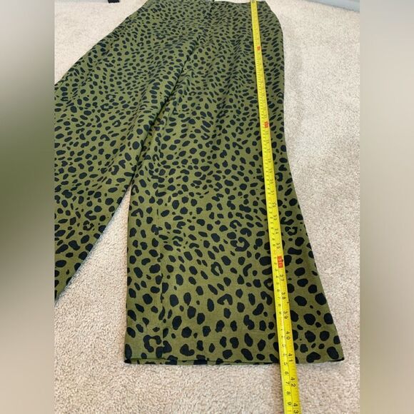 Zara khaki green black satin fluid leopard animal print pyjama pants Sz M NWT - Picture 11 of 13